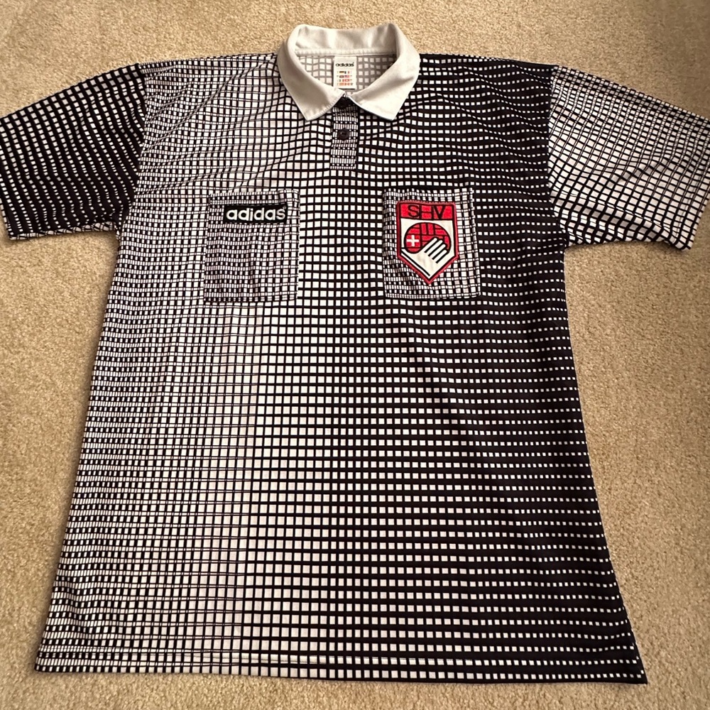 Large Vintage Adidas 94 World Cup Jersey Soccer Polo ⚽️ Swiss Football S…